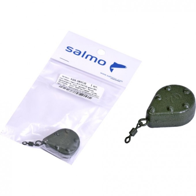 Груз SALMO с вертлюгой Bun Swivel green 080г SBS-080GR Груз SALMO с вертлюгой Bun Swivel green 080г SBS-080GR