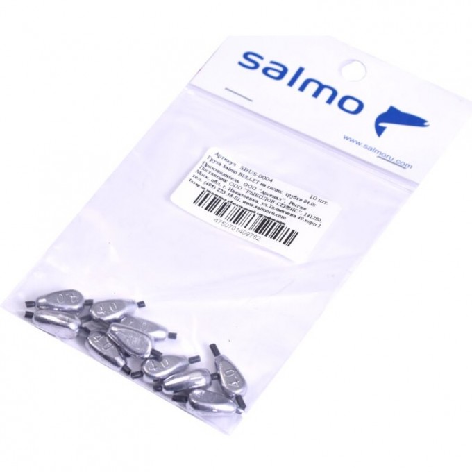 Груза SALMO Bullet на силиконовой трубке 04.0г 10шт SBUS-0004 Груза SALMO Bullet на силиконовой трубке 04.0г 10шт SBUS-0004