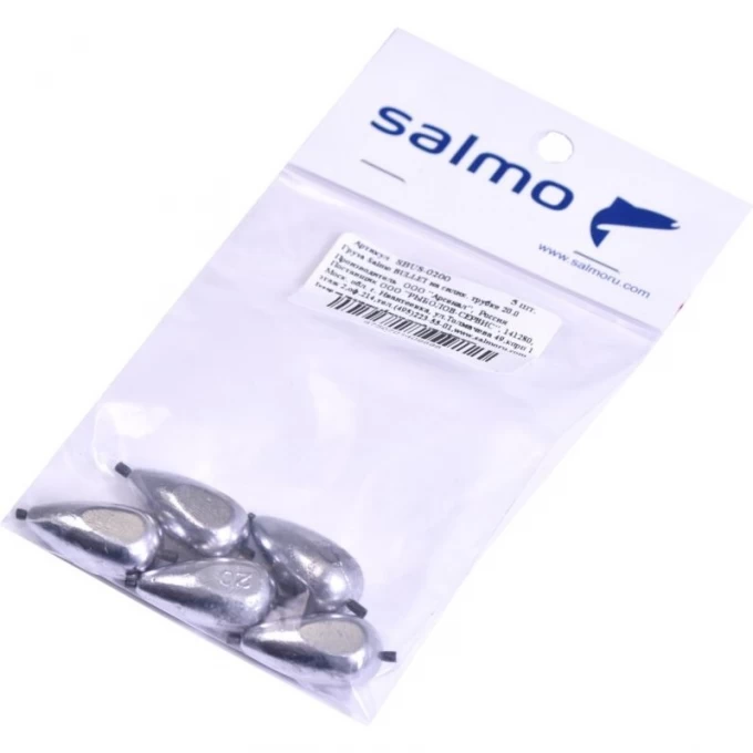 Груза SALMO Bullet на силиконовой трубке 20.0 5Шт SBUS-0200 Груза SALMO Bullet на силиконовой трубке 20.0 5Шт SBUS-0200