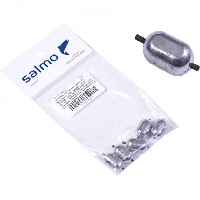 Груза SALMO Oval на силиконовой трубке 12.0г 5шт SOVS-0120 Груза SALMO Oval на силиконовой трубке 12.0г 5шт SOVS-0120