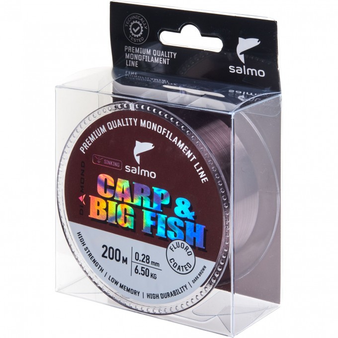 Леска монофильная SALMO DIAMOND CARP & BIG FISH FLUORO COATED Dark Brown 200/028 4039-028 Леска монофильная SALMO DIAMOND CARP & BIG FISH FLUORO COATED Dark Brown 200/028 4039-028