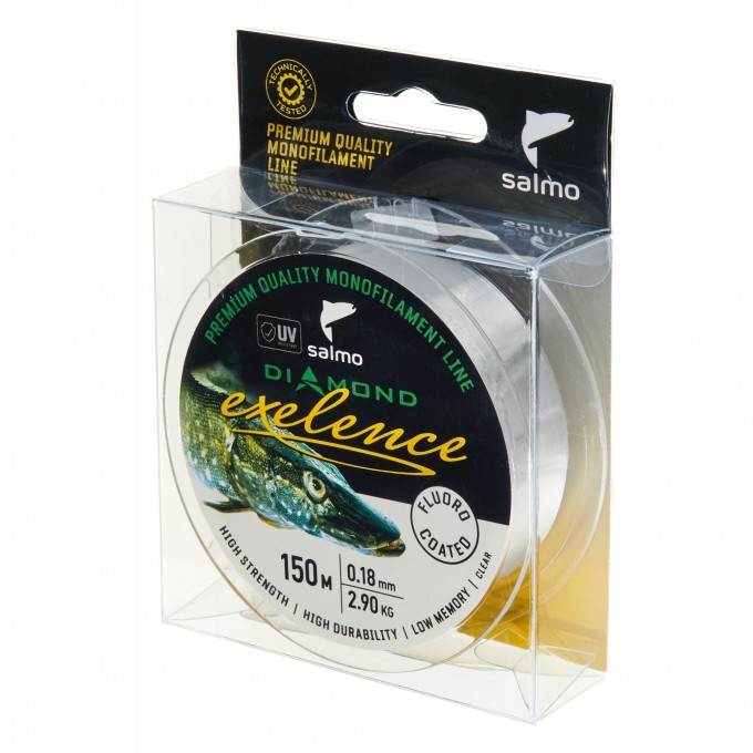 Леска монофильная SALMO DIAMOND EXELENCE FLUORO COATED Clear 150/018 4034-018 Леска монофильная SALMO DIAMOND EXELENCE FLUORO COATED Clear 150/018 4034-018