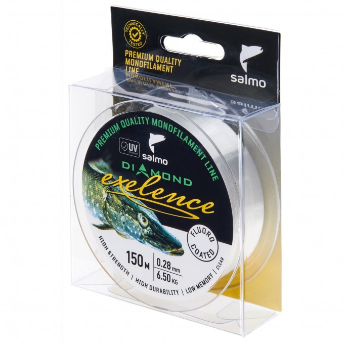 Леска монофильная SALMO DIAMOND EXELENCE FLUORO COATED Clear 150/028 4034-028 Леска монофильная SALMO DIAMOND EXELENCE FLUORO COATED Clear 150/028 4034-028