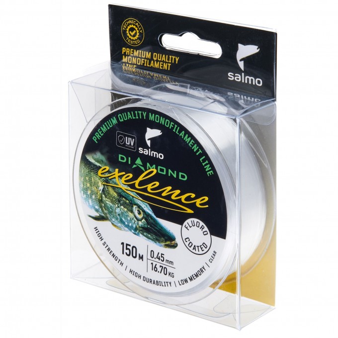 Леска монофильная SALMO DIAMOND EXELENCE FLUORO COATED Clear 150/045 4034-045 Леска монофильная SALMO DIAMOND EXELENCE FLUORO COATED Clear 150/045 4034-045