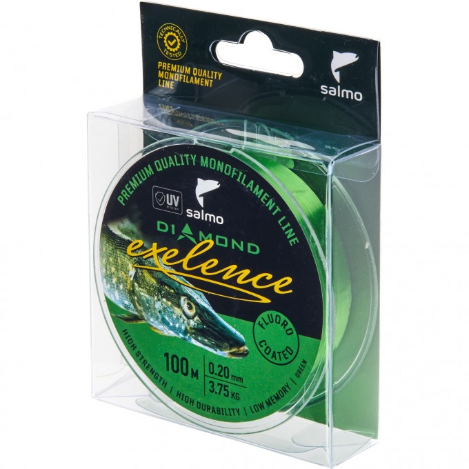 Леска монофильная SALMO DIAMOND EXELENCE FLUORO COATED Green 100/020 4031-020 Леска монофильная SALMO DIAMOND EXELENCE FLUORO COATED Green 100/020 4031-020