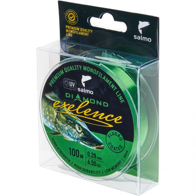 Леска монофильная SALMO DIAMOND EXELENCE FLUORO COATED Green 100/028 4031-028 Леска монофильная SALMO DIAMOND EXELENCE FLUORO COATED Green 100/028 4031-028