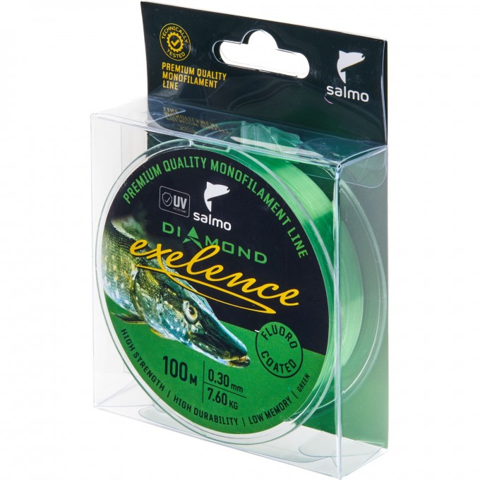 Леска монофильная SALMO DIAMOND EXELENCE FLUORO COATED Green 100/030 4031-030 Леска монофильная SALMO DIAMOND EXELENCE FLUORO COATED Green 100/030 4031-030
