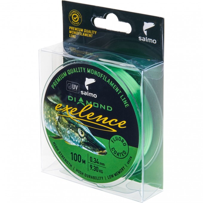 Леска монофильная SALMO DIAMOND EXELENCE FLUORO COATED Green 100/034 4031-034 Леска монофильная SALMO DIAMOND EXELENCE FLUORO COATED Green 100/034 4031-034