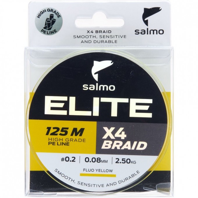 Леска плетёная SALMO ELITE х4 BRAID Dark Gray 125/008 4951-008 Леска плетёная SALMO ELITE х4 BRAID Dark Gray 125/008 4951-008