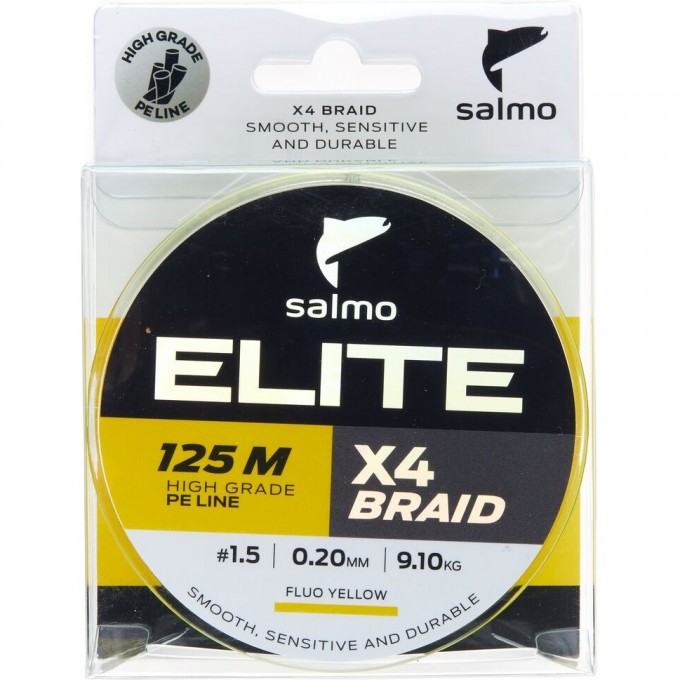 Леска плетёная Salmo Elite х4 BRAID Dark Gray 125/008 4951-020 Леска плетёная Salmo Elite х4 BRAID Dark Gray 125/008 4951-020