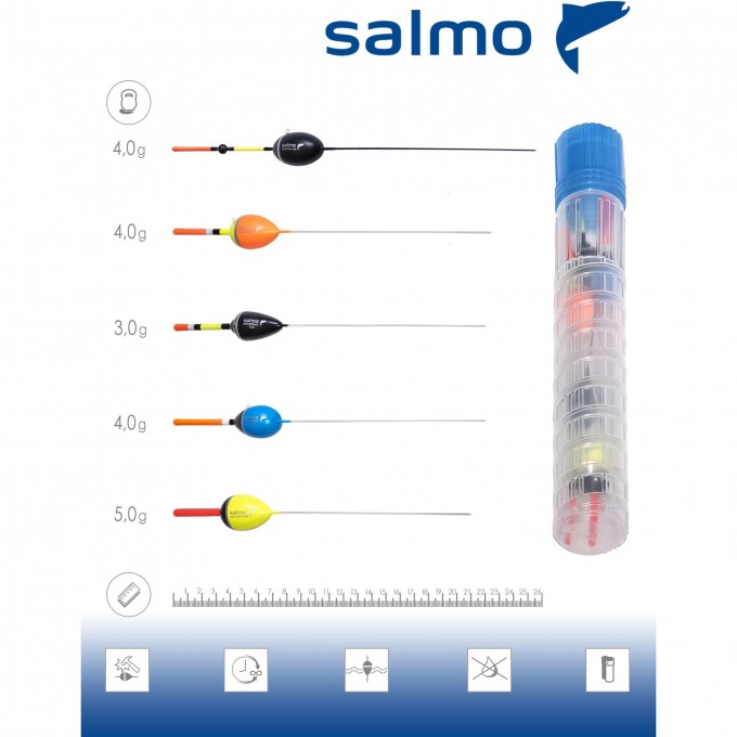 Поплавки SALMO ТЕЧЕНИЕ в тубусе, 5 шт. 9600RIVER-SET Поплавки SALMO ТЕЧЕНИЕ в тубусе, 5 шт. 9600RIVER-SET