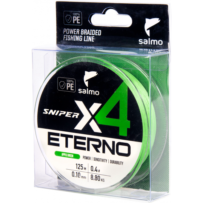 Шнур плетёный SALMO SNIPER х4 ETERNO BRAID Apple Green 125/010 4932-010 Шнур плетёный SALMO SNIPER х4 ETERNO BRAID Apple Green 125/010 4932-010