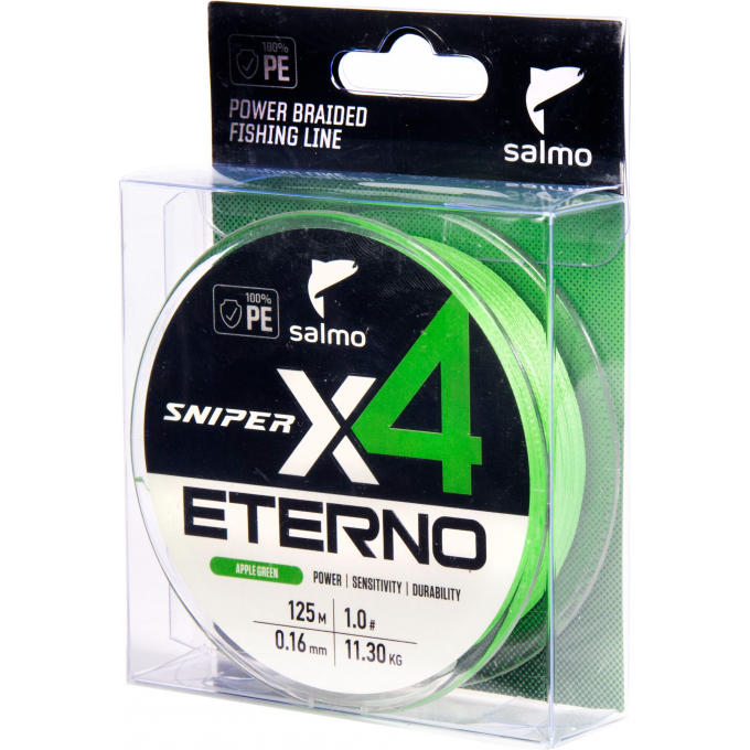 Шнур плетёный SALMO SNIPER х4 ETERNO BRAID Apple Green 125/016 4932-016 Шнур плетёный SALMO SNIPER х4 ETERNO BRAID Apple Green 125/016 4932-016