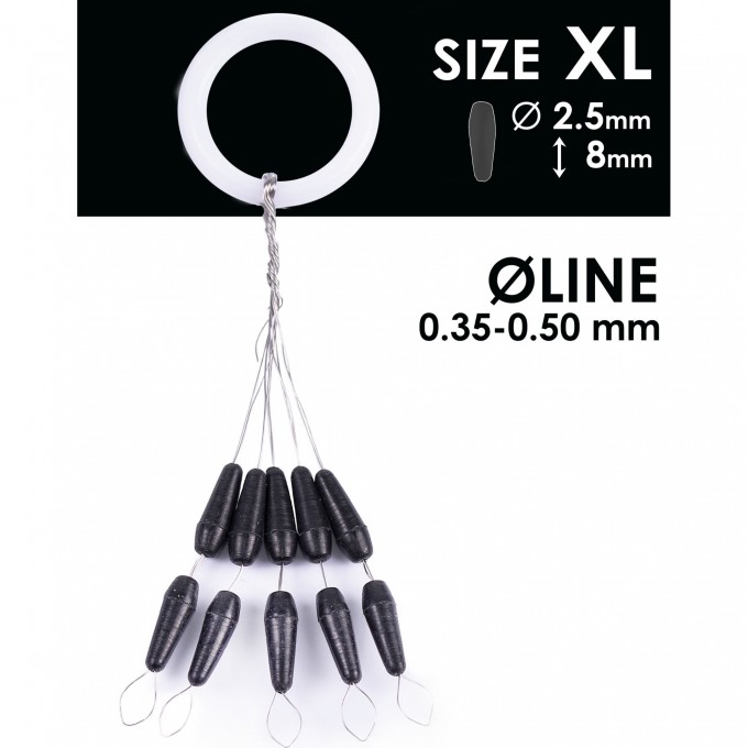 Стопоры резиновые SALMO RUBBER CONE STOPS р.004XL 10шт. S901-004XL Стопоры резиновые SALMO RUBBER CONE STOPS р.004XL 10шт. S901-004XL