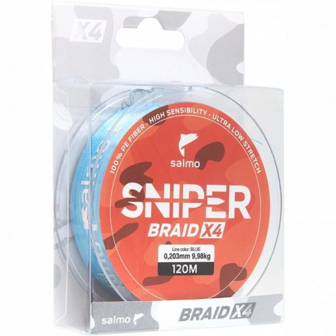Леска плетёная SALMO Sniper Braid Blue 091/026 4927-026 Леска плетёная SALMO Sniper Braid Blue 091/026 4927-026