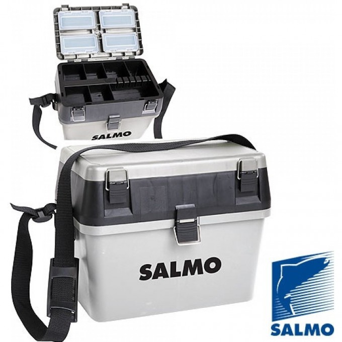 Ящик рыболовный зимний 2-х ярусный(из 2-х частей) пластиковый SALMO 38x24.5x29см серый 2070 Ящик рыболовный зимний 2-х ярусный(из 2-х частей) пластиковый SALMO 38x24.5x29см серый 2070
